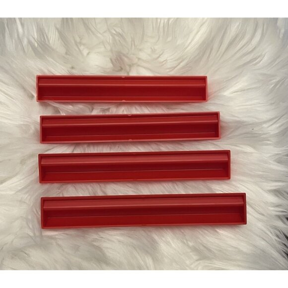 Scrabble Red Plastic Tile Holders Racks Trays Set of 4 Replacement Parts Hasbro - Picture 5 of 6